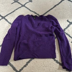 White House Black Market Deep Purple V-Neck Sweater